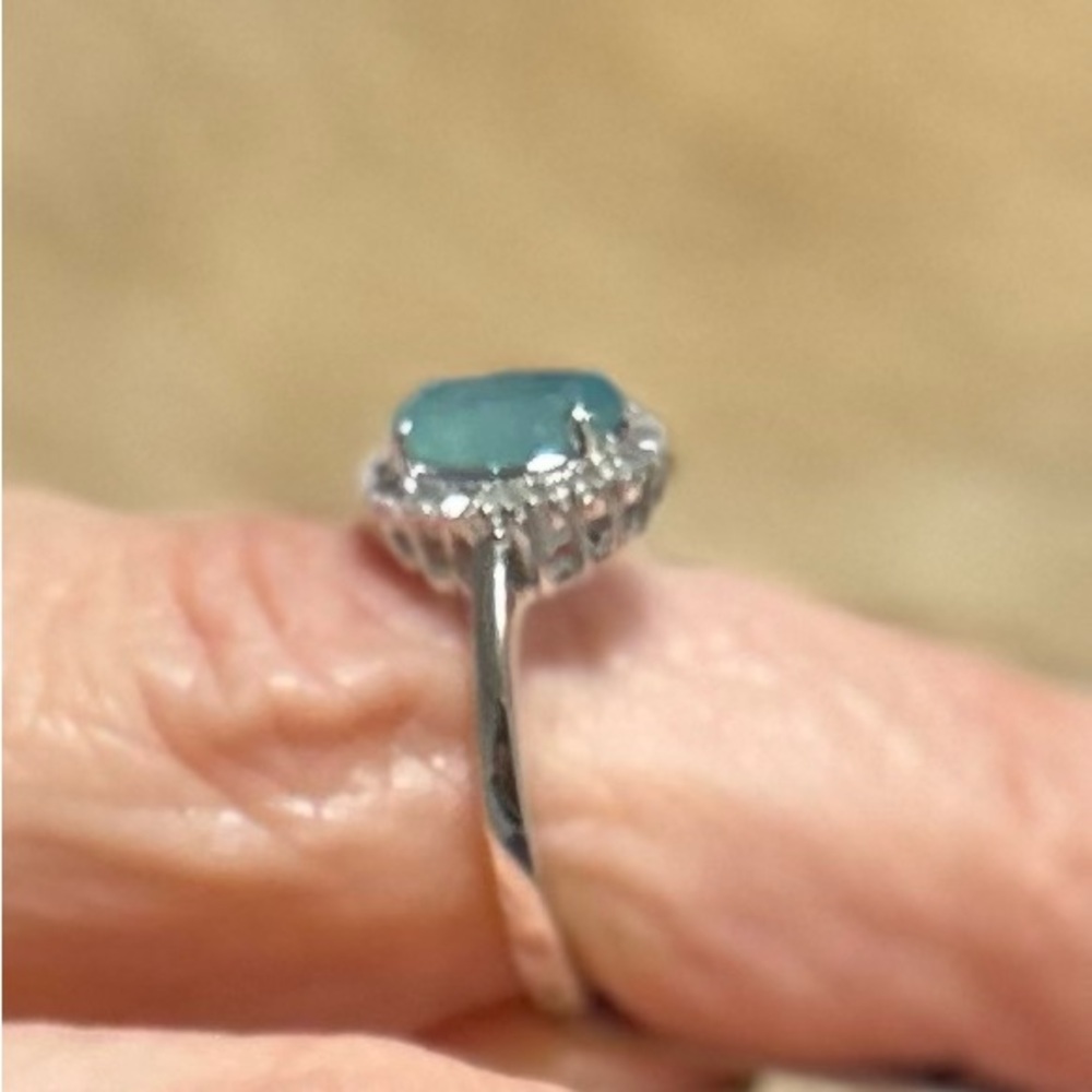 Elegant Silver and Blue Gemstone Ring